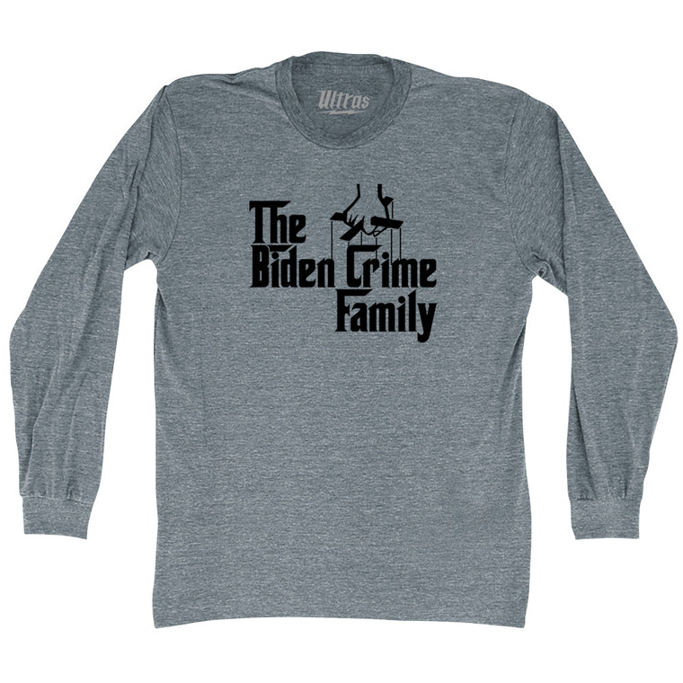 The Godfather Inspired The Biden Crime Family Adult Tri-Blend Long Sleeve T-shirt - Athletic Grey