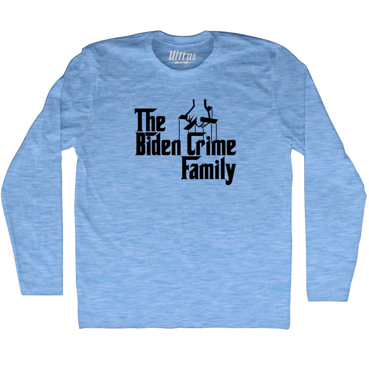 The Godfather Inspired The Biden Crime Family Adult Tri-Blend Long Sleeve T-shirt - Athletic Blue