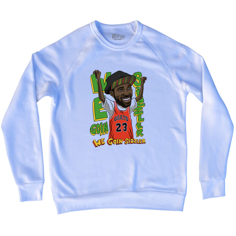 We Goin Sizzler White Men Basketball Adult Tri-Blend Sweatshirt - White