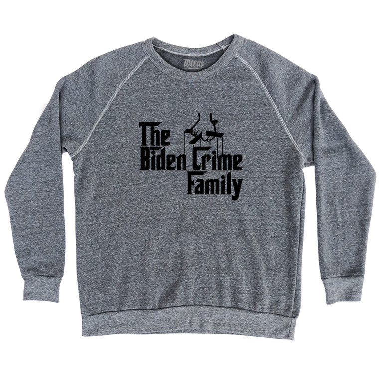 The Godfather Inspired The Biden Crime Family Adult Tri-Blend Sweatshirt - Athletic Grey