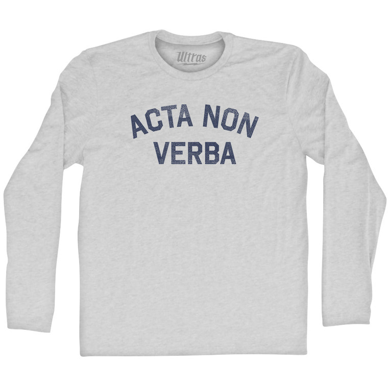 Acta Non Verba Adult Cotton Long Sleeve T-shirt - Grey Heather