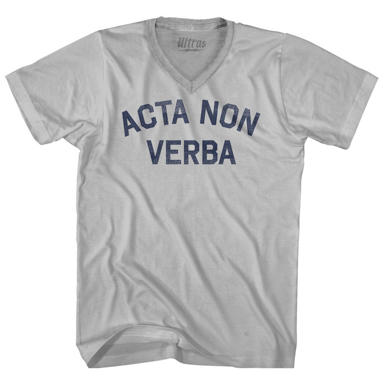 Acta Non Verba Adult Tri-Blend V-neck T-shirt - Cool Grey