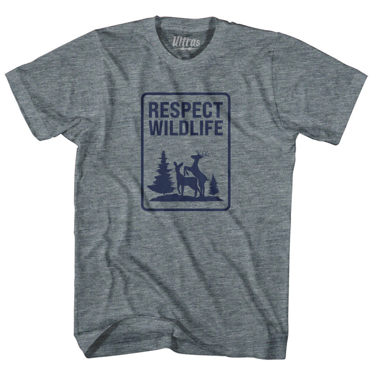 Respect Wildlife Youth Tri-Blend T-shirt - Athletic Grey