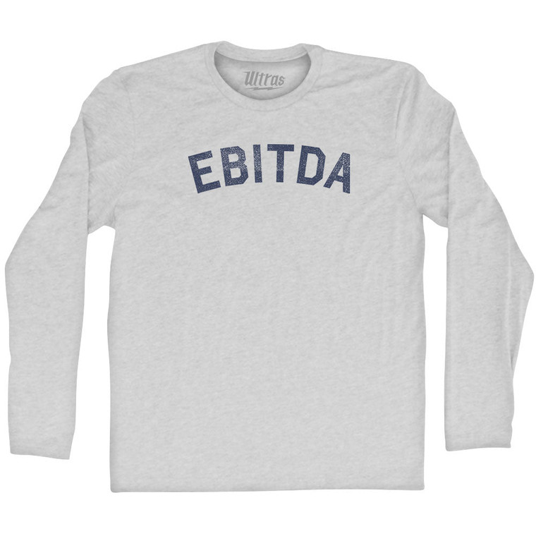 Ebitda Adult Cotton Long Sleeve T-shirt - Grey Heather
