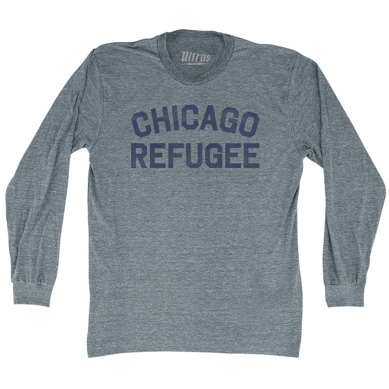 Chicago Refugee Adult Tri-Blend Long Sleeve T-shirt - Athletic Grey Chicago Refugee Adult Tri-Blend Long Sleeve T-shirt - Athletic Grey