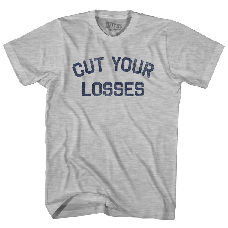 Cut Your Losses Womens Cotton Junior Cut T-Shirt - Grey Heather