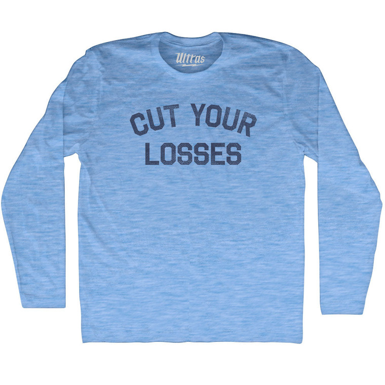 Cut Your Losses Adult Tri-Blend Long Sleeve T-shirt - Athletic Blue