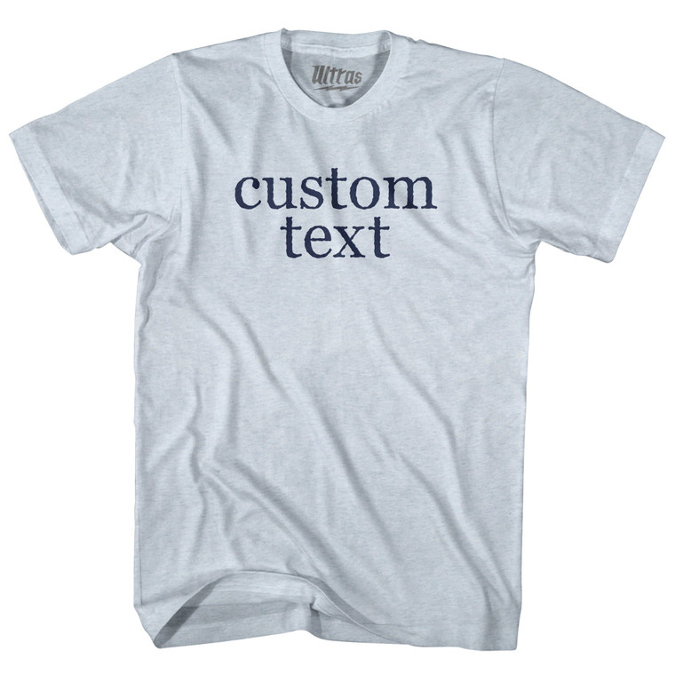 Custom Text Rage Font Adult Tri-Blend T-shirt - Athletic White