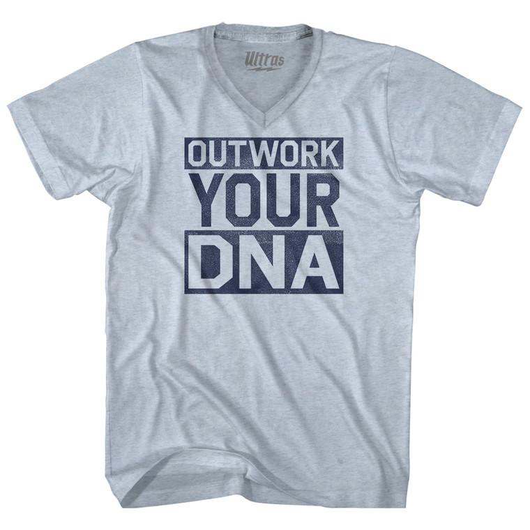 Outwork Your DNA Adult Tri-Blend V-neck T-shirt - Athletic White