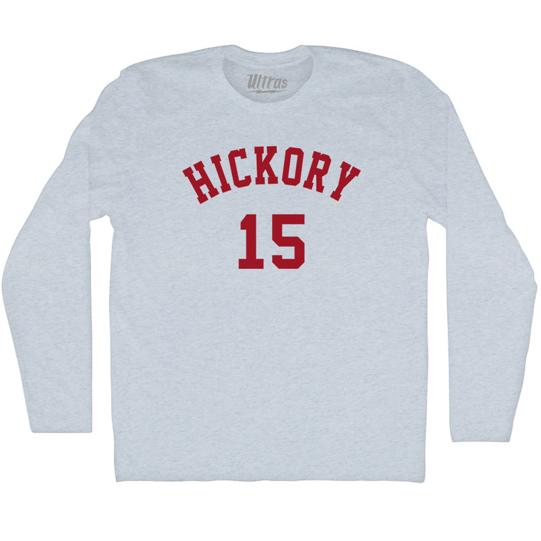 Hickory 15 Adult Tri-Blend Long Sleeve T-shirt - Athletic White