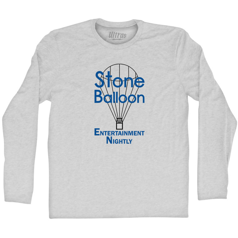Stone Balloon Entertainment Nightly Adult Cotton Long Sleeve T-shirt - Grey Heather