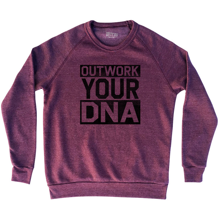Outwork Your DNA Adult Tri-Blend Sweatshirt - Cardinal