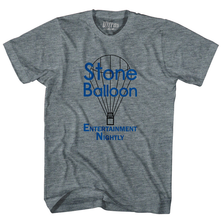 Stone Balloon Entertainment Nightly Womens Tri-Blend Junior Cut T-Shirt - Athletic Grey