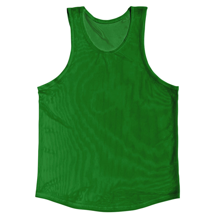Green Kelly Sheer See Through Mesh Athletic Tank Top - Green Kelly