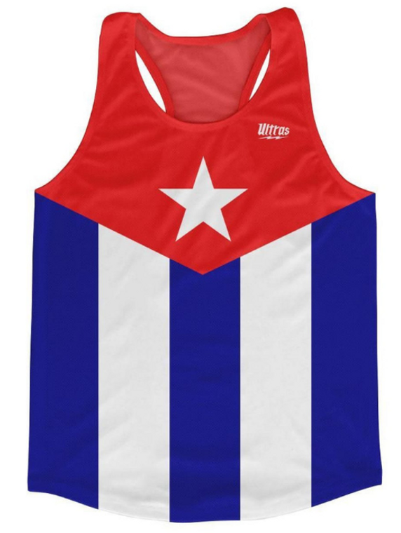 Cuba Country Flag Tank Top Track- Adult SMALL- Final Sale T2