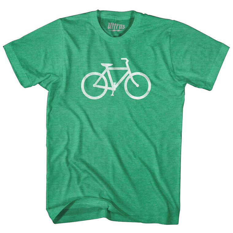 Bicycle Bike Green Energy With White Logo Adult Tri-Blend T-shirt - Kelly