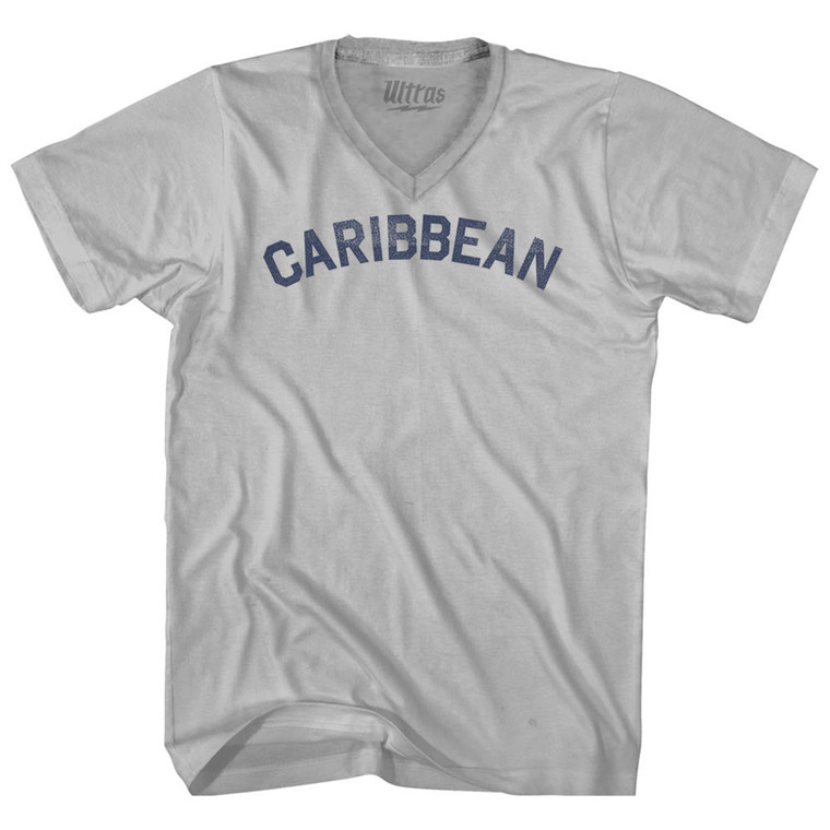 Caribbean Adult Tri-Blend V-neck T-shirt - Cool Grey