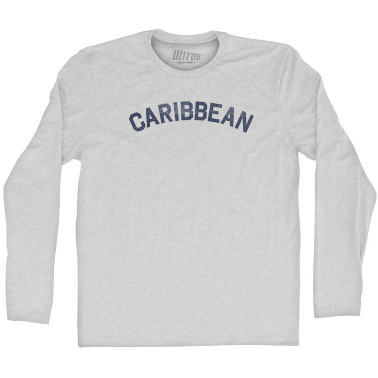 Caribbean Adult Cotton Long Sleeve T-shirt - Grey Heather