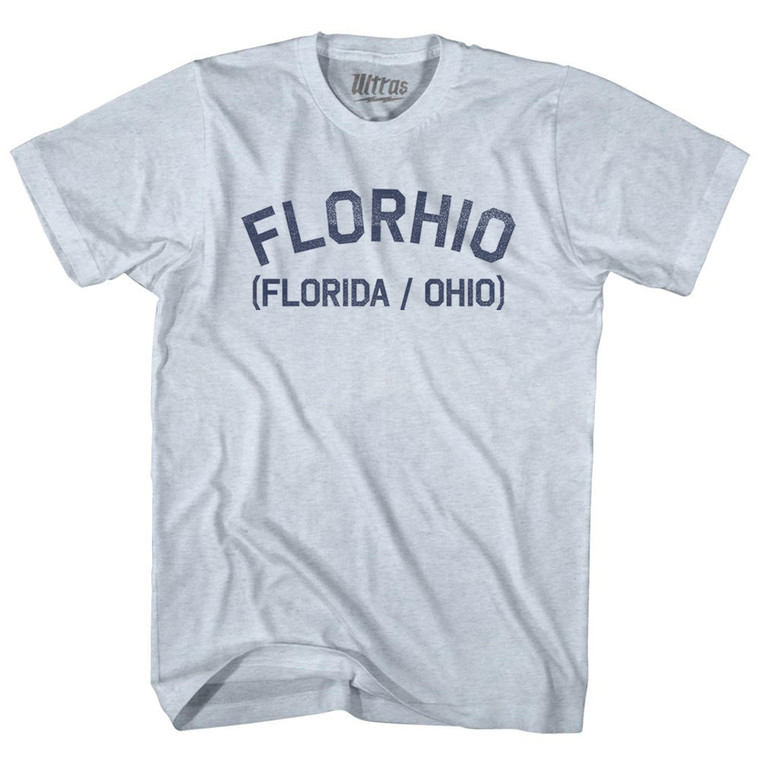 Florhio (Florida Ohio) Adult Tri-Blend T-shirt - Athletic White