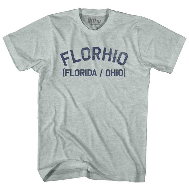 Florhio (Florida Ohio) Adult Tri-Blend T-shirt - Athletic Cool Grey