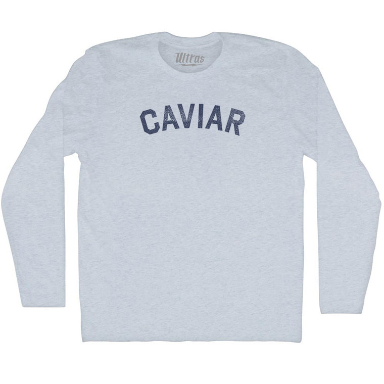 Caviar Adult Tri-Blend Long Sleeve T-shirt - Athletic White