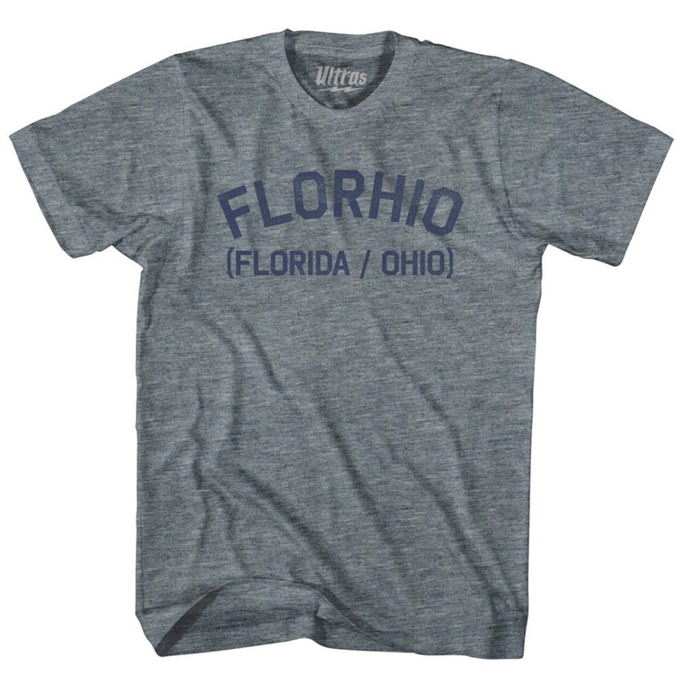 Florhio (Florida Ohio) Adult Tri-Blend T-shirt - Athletic Grey