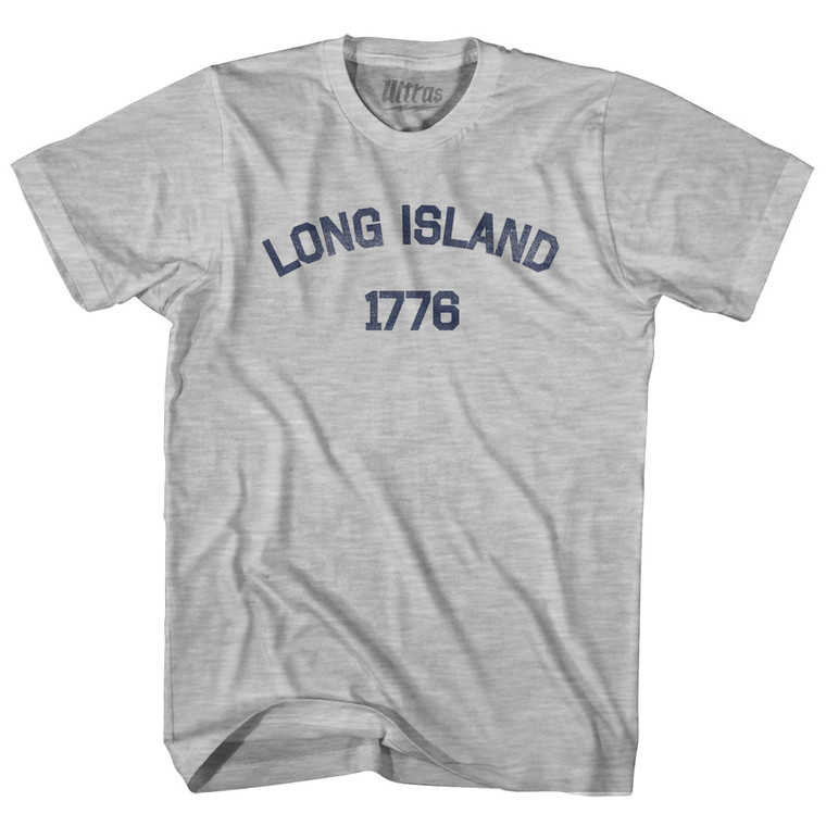 Long Island 1776 Womens Cotton Junior Cut T-Shirt - Grey Heather