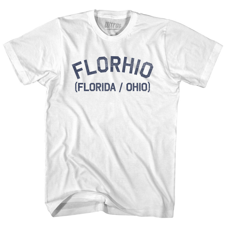 Florhio (Florida Ohio) Womens Cotton Junior Cut T-Shirt - White