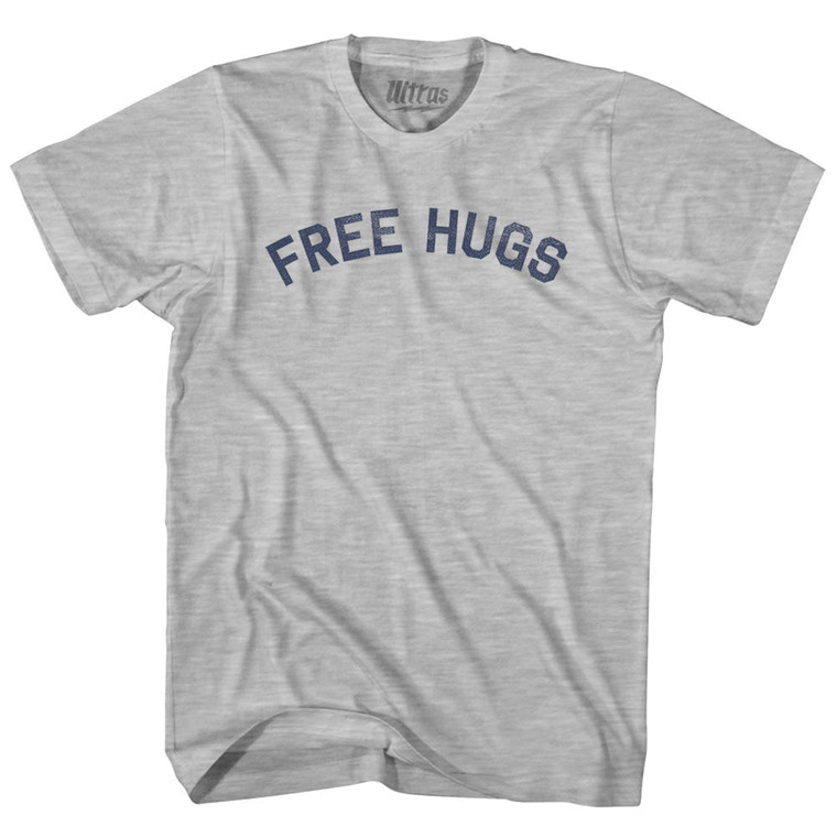 Free Hugs Womens Cotton Junior Cut T-Shirt - Grey Heather