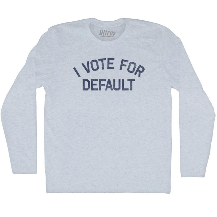 I Vote For Default Adult Tri-Blend Long Sleeve T-shirt - Athletic White