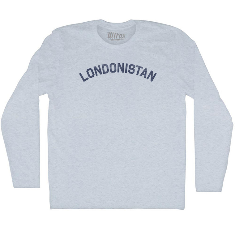 Londonistan Adult Tri-Blend Long Sleeve T-shirt - Athletic White