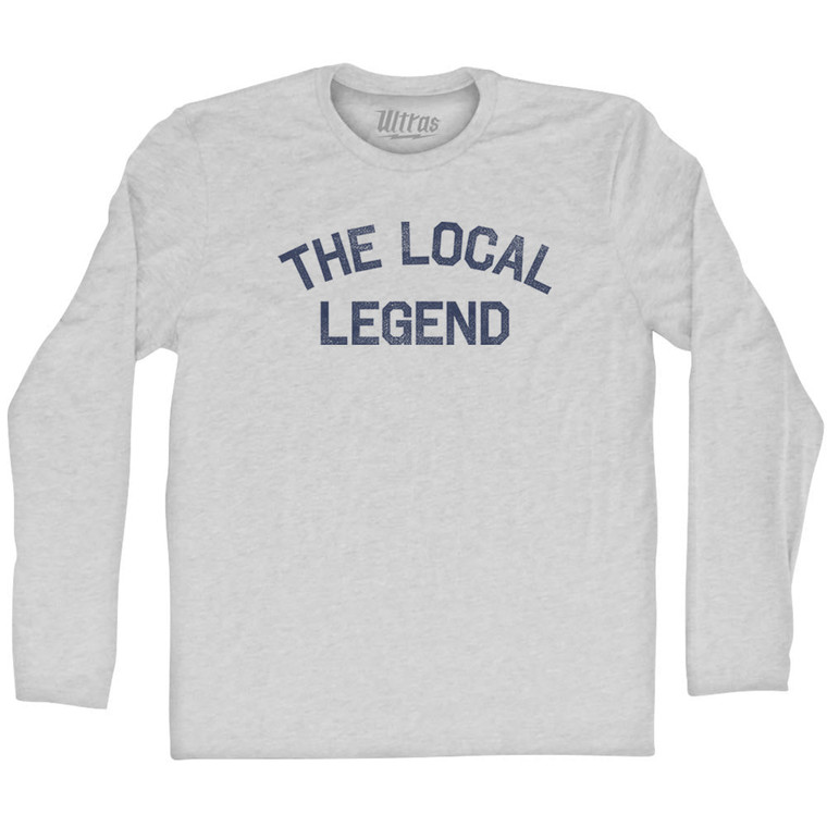 The Local Legend Adult Cotton Long Sleeve T-shirt - Grey Heather