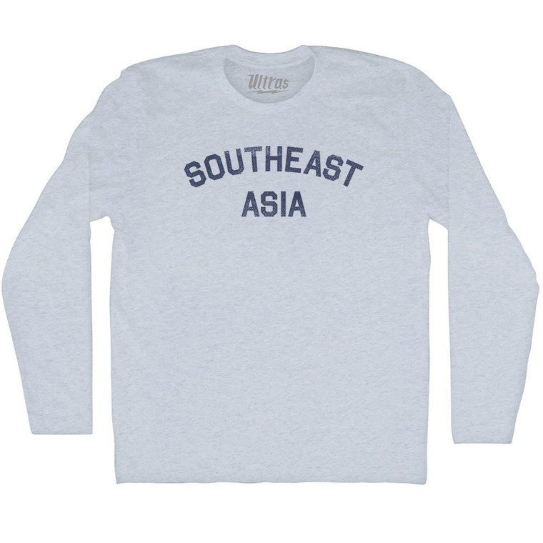 Southeast Asia Adult Tri-Blend Long Sleeve T-shirt - Athletic White