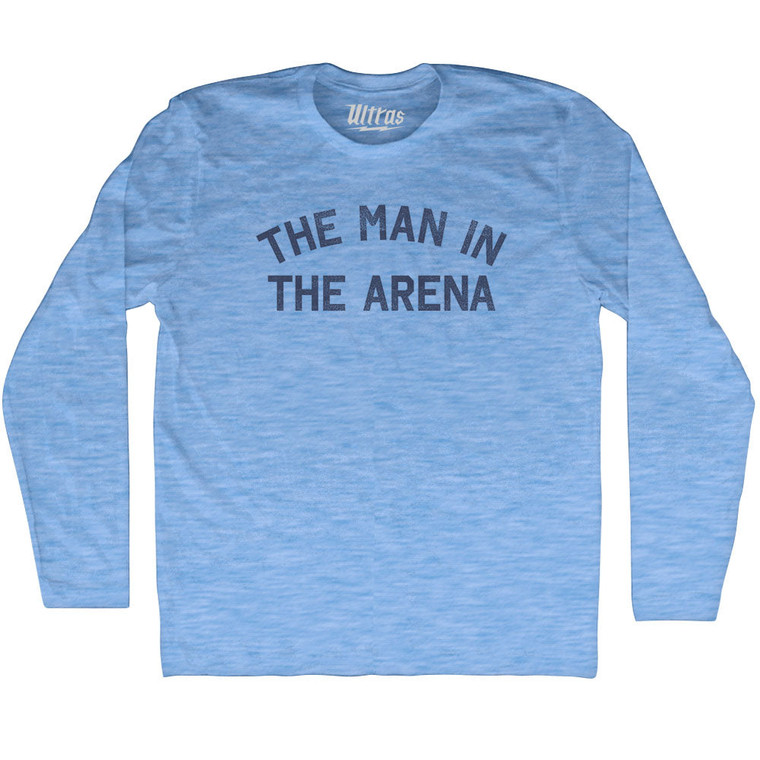 The Man In The Arena Adult Tri-Blend Long Sleeve T-shirt - Athletic Blue