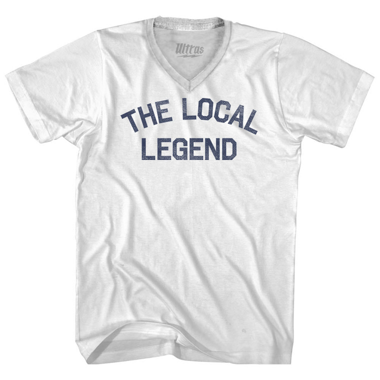 The Local Legend Adult Tri-Blend V-neck T-shirt - White