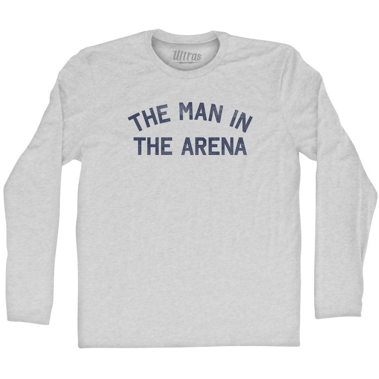 The Man In The Arena Adult Cotton Long Sleeve T-shirt - Grey Heather