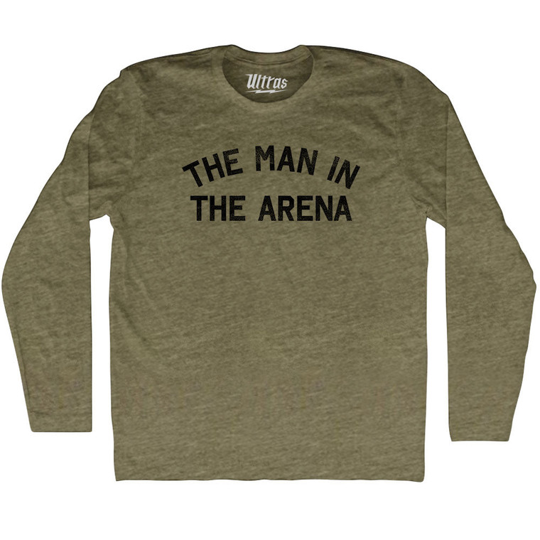 The Man In The Arena Adult Tri-Blend Long Sleeve T-shirt - Military Green