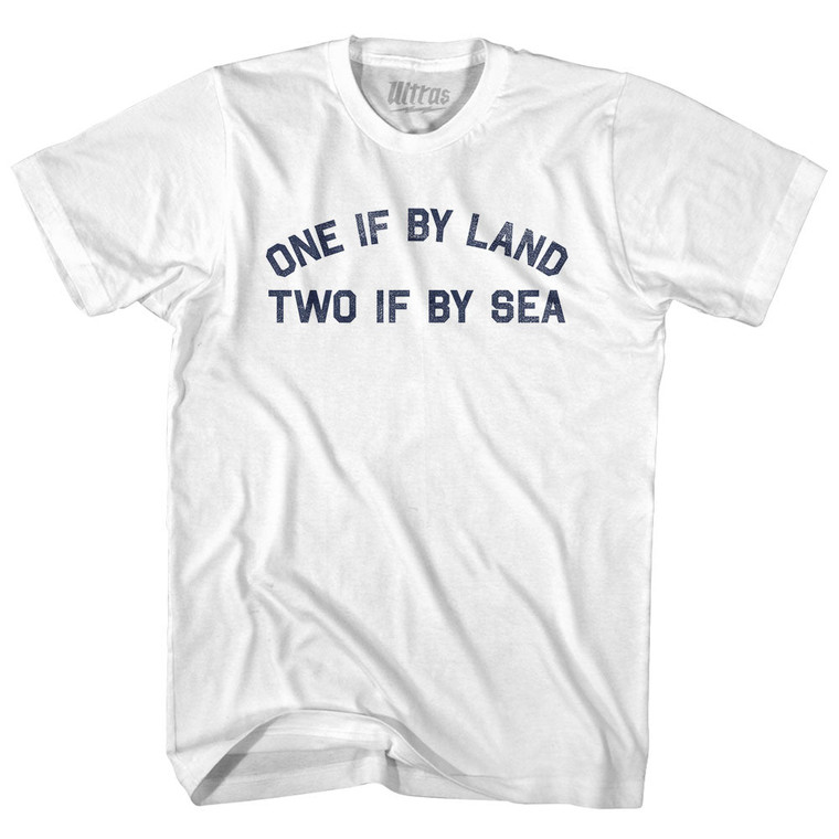 One If By Land Two If By Sea Womens Cotton Junior Cut T-Shirt - White