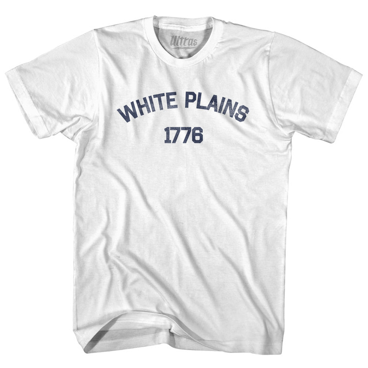 White Plains 1776 Adult Cotton T-shirt - White