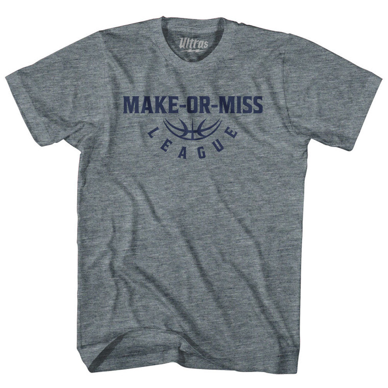 Make Or Miss League Womens Tri-Blend Junior Cut T-Shirt - Athletic Grey