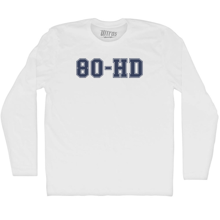 80-HD Adult Cotton Long Sleeve T-shirt - White