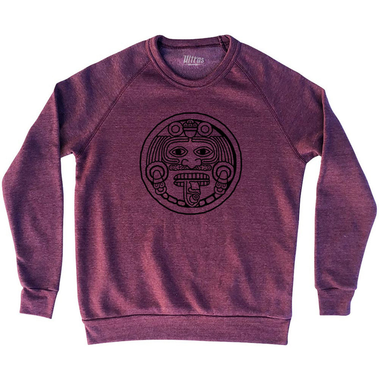 Mexico Aztec Sun Stone Adult Tri-Blend Sweatshirt - Cardinal