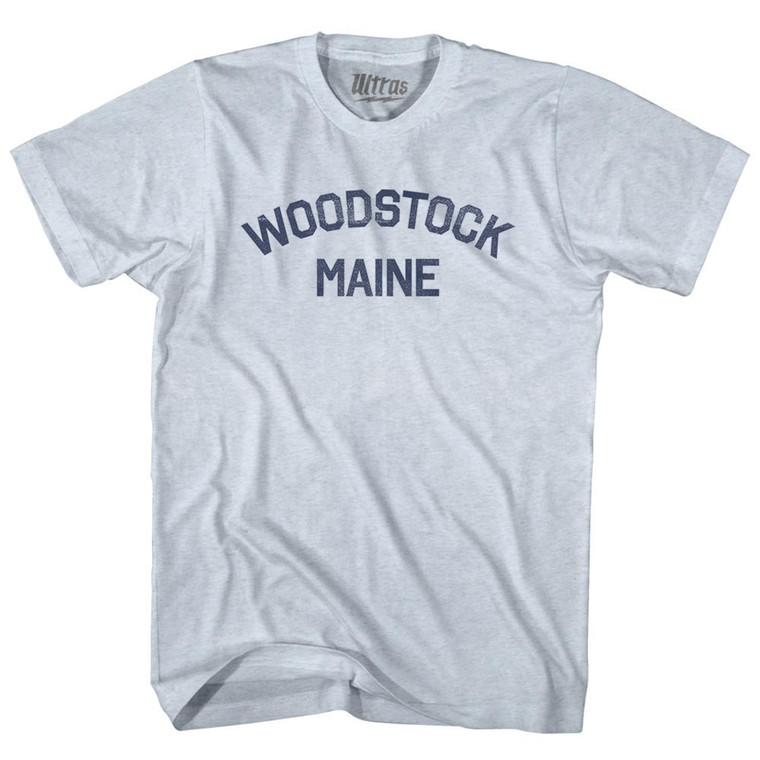 Woodstock Maine Adult Tri-Blend T-shirt - Athletic White
