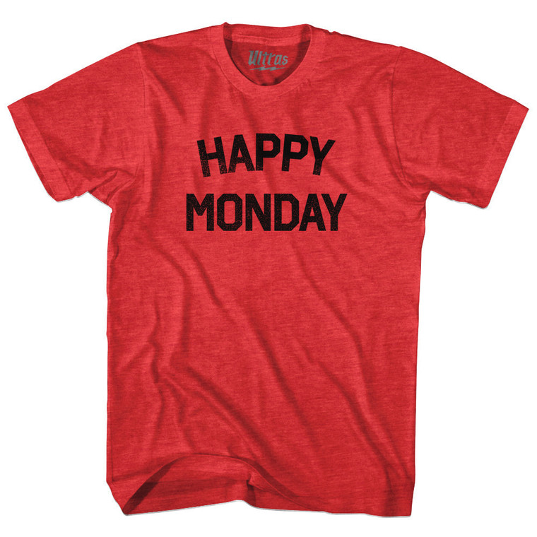 Happy Monday Adult Tri-Blend T-shirt - Heather Red