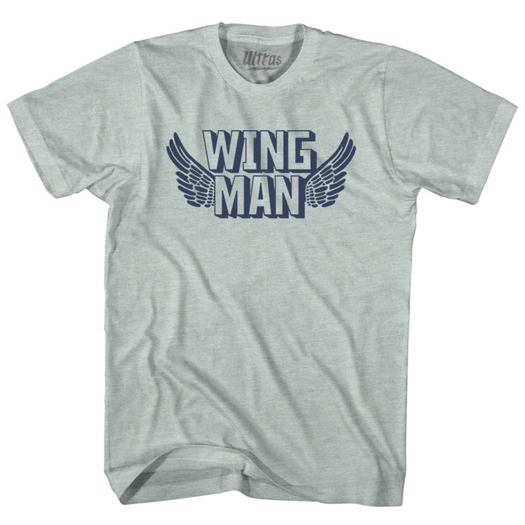 Wing Man Adult Tri-Blend T-shirt - Athletic Cool Grey