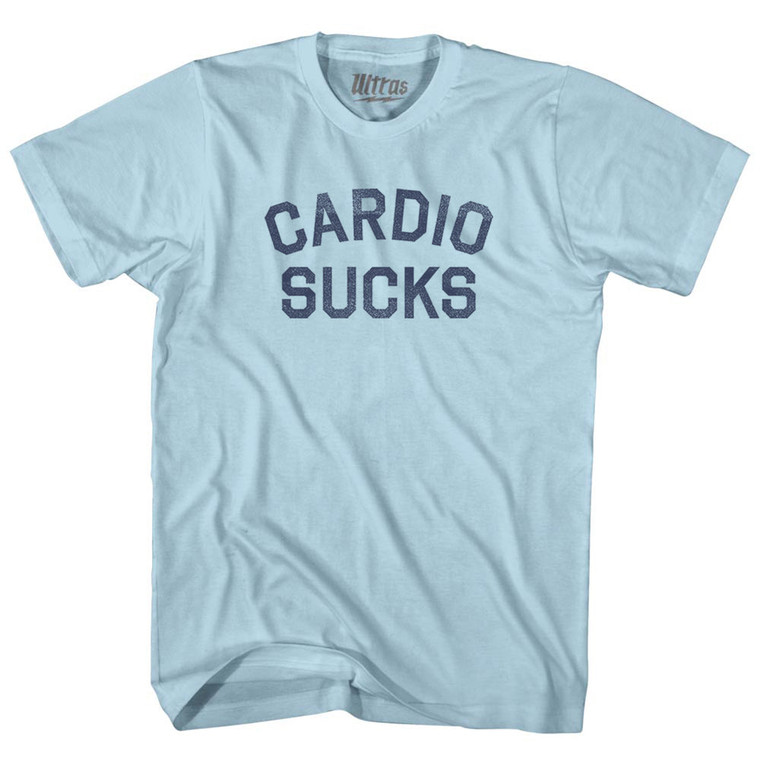 Cardio Sucks Adult Cotton T-shirt - Light Blue