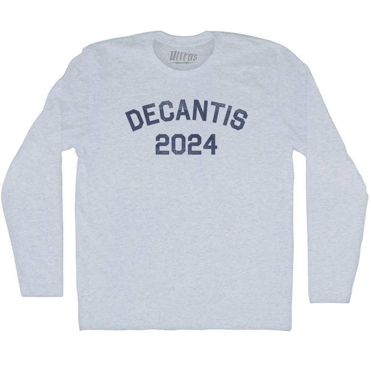 Decantis 2024 Adult Tri-Blend Long Sleeve T-shirt - Athletic White