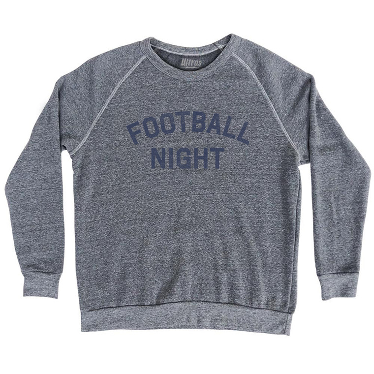Football Night Adult Tri-Blend Sweatshirt - Athletic Grey