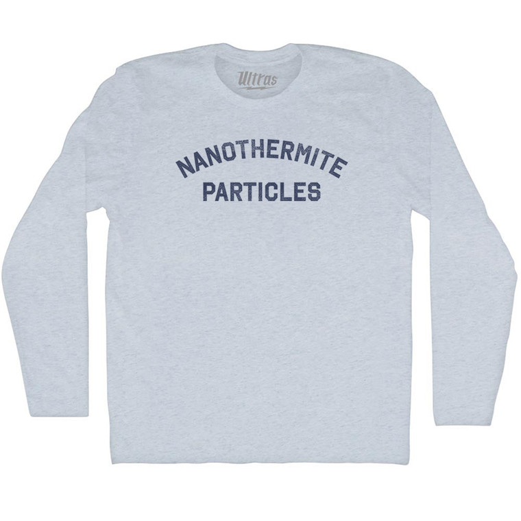 Nanothermite Particles Adult Tri-Blend Long Sleeve T-shirt - Athletic White