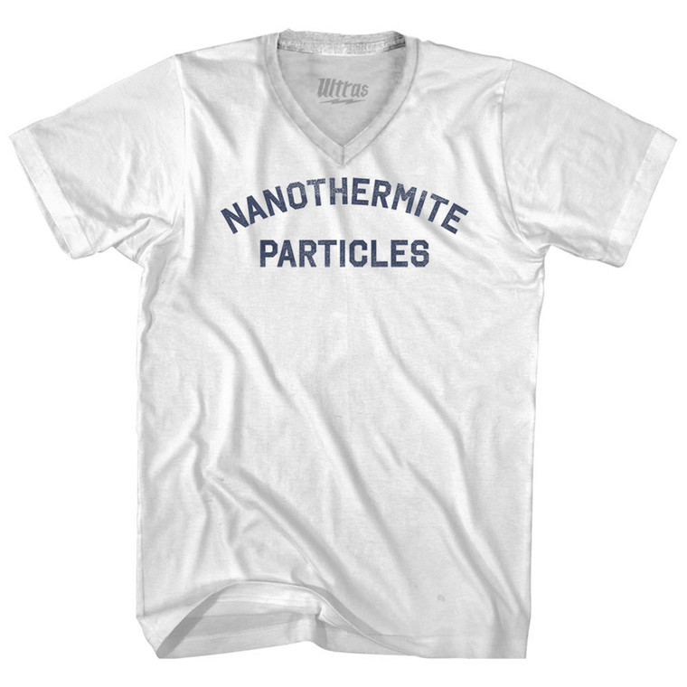 Nanothermite Particles Adult Tri-Blend V-neck T-shirt - White
